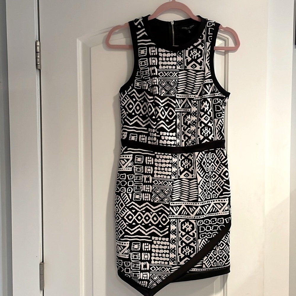 Green Envelope black and white dress